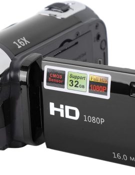 1080P HD Camera Camera Camcorder, 16MP DV Camera 16x Digital Zoom Video Camera, 2.7in TFT Rotatable Screen, Built in Speakers, USB (Black)