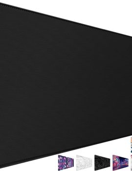 Large Mouse Pad, Desk Pad Large Office Deskmat Gaming Mouse Pad with Stitched Edges, 31.5″ x 15.7″ Mousepad with Non-Slip Waterproof Rubber Base for PC Laptop Desk Home Office Accessories, Black