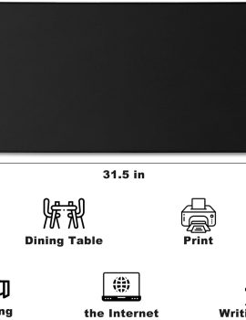 Large Mouse Pad, Desk Pad Large Office Deskmat Gaming Mouse Pad with Stitched Edges, 31.5″ x 15.7″ Mousepad with Non-Slip Waterproof Rubber Base for PC Laptop Desk Home Office Accessories, Black